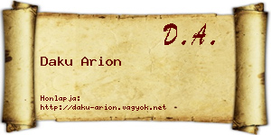 Daku Arion névjegykártya